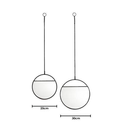 Runde Wandspiegel - Metall - Black - 25x90 cm & 30x100 cm