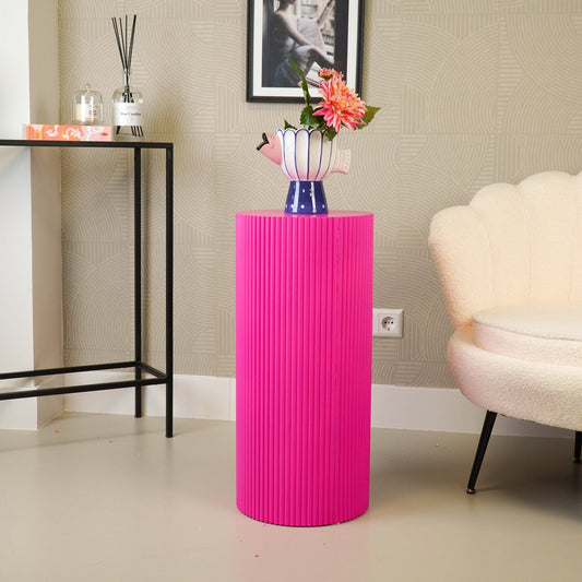Beistelltisch / Säule Zylinder - MDF - Neon Pink - 30x65 cm