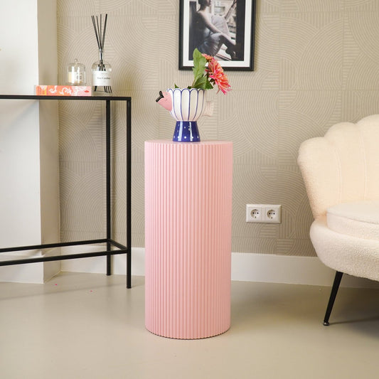 Beistelltisch / Säule Zylinder – MDF – Hellrosa – 30x65 cm