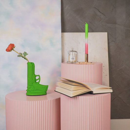 Vase - Gun - Neon Grün - 15x9x23cm