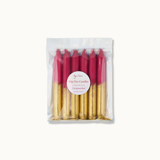 Dip Dye Kerzen „Glitter Christmas Red“