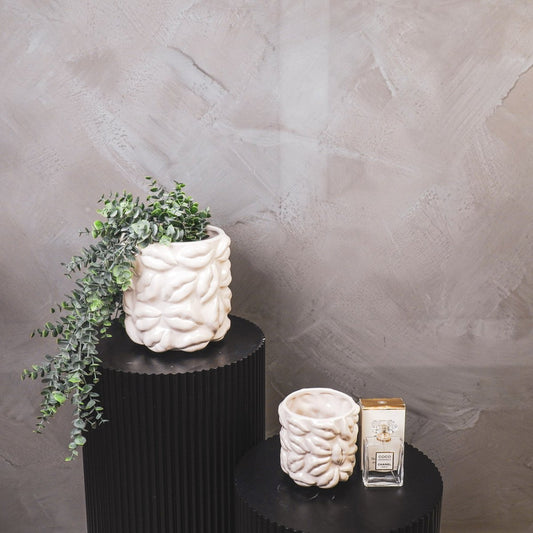 Topf "Kisses" Keramik - Beige - 17,5x17,5x17,5cm