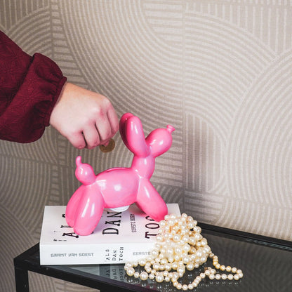 Spardose Ballonhund – Neonpink – 17 x 7 x 17 cm