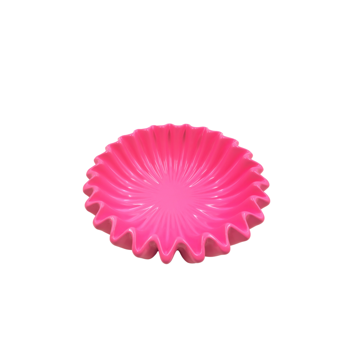 Schalen – Plissee-Schale – Keramik – Neon Pink – 20x20x7 cm