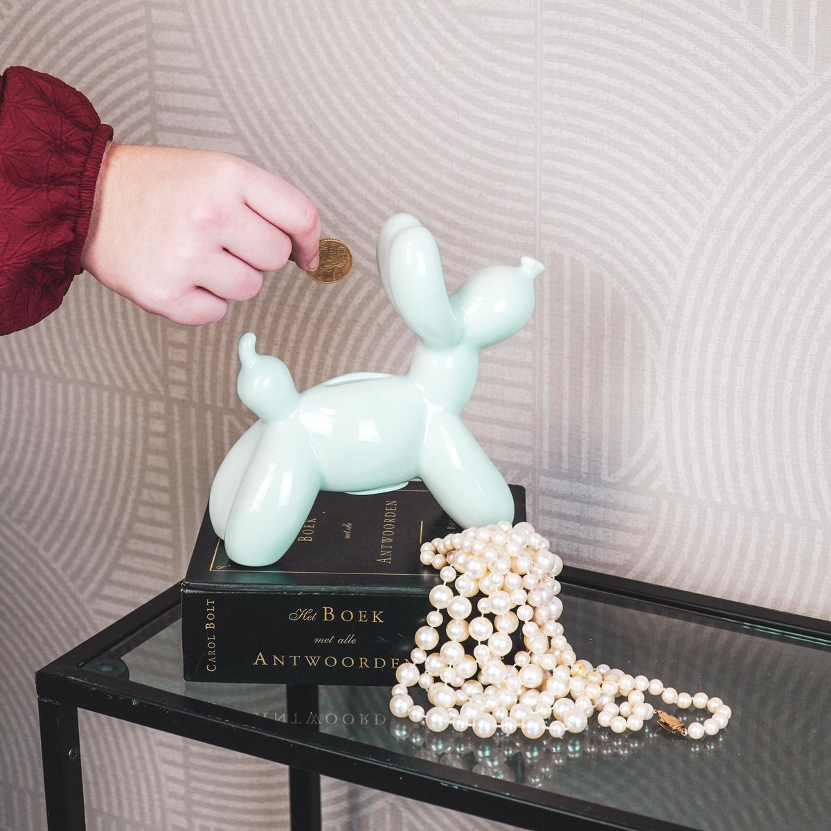 Spardose Ballonhund – Mintgrün – 17 x 7 x 17 cm