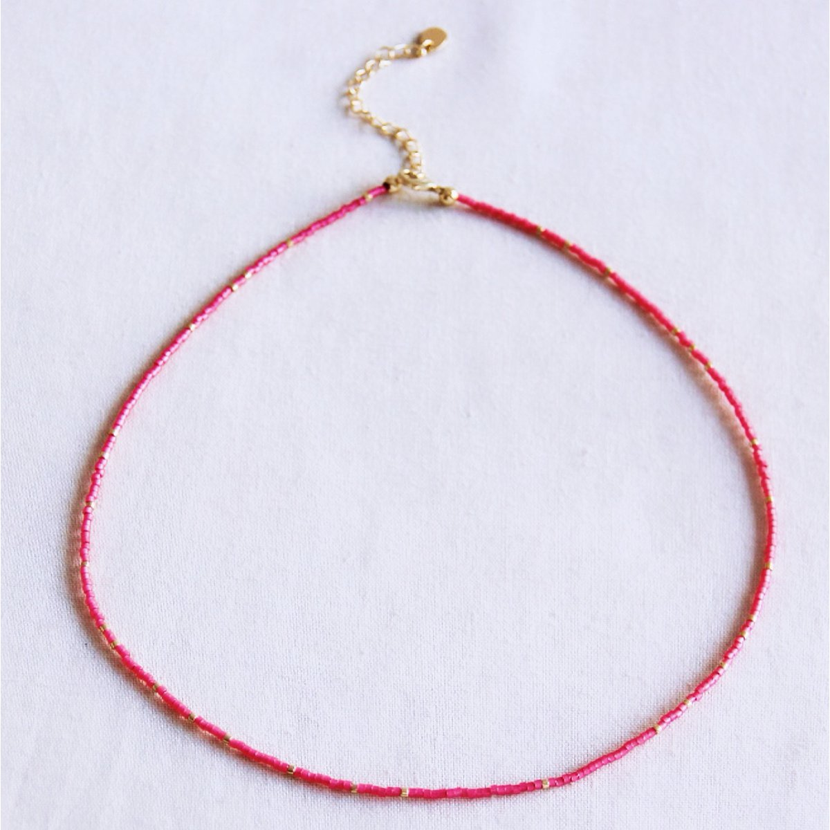 Halskette aus Miyuki Perlen - Rosa