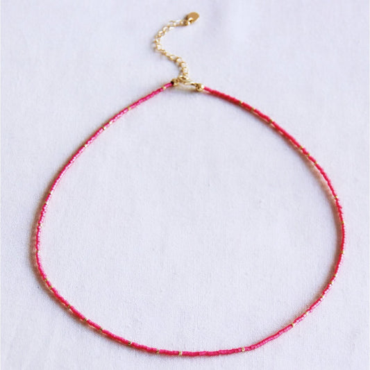 Halskette aus Miyuki Perlen - Rosa