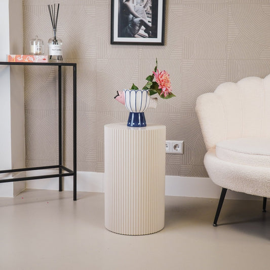 Beistelltisch / Säule Zylinder - MDF - Sand - 30x54 cm