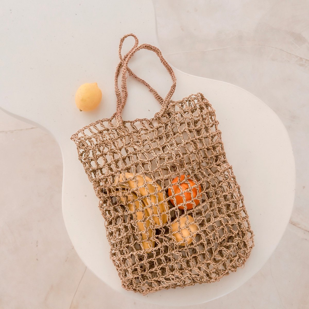 Bast-String-Tasche | Handgewebte wiederverwendbare Einkaufstasche
