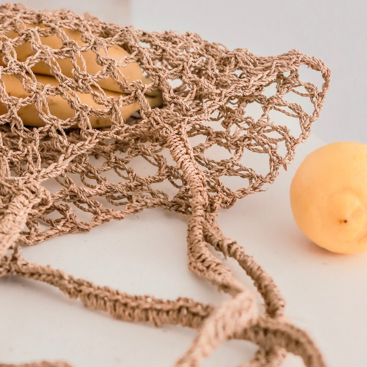 Bast-String-Tasche | Handgewebte wiederverwendbare Einkaufstasche