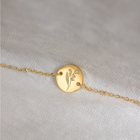 Goldenes Geburtsblumen-Armband (monatlich bestellbar)