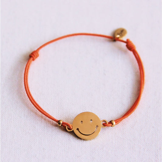Elastisches Armband mit Smiley - Orange