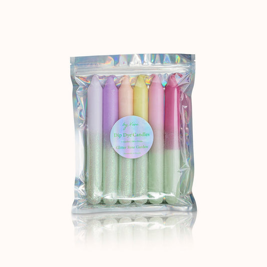 Dip Dye Kerzen „Glitter Rose Garden“