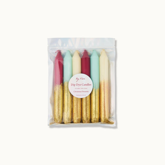 Dip Dye Kerzen „Glitter Christmas Presents“