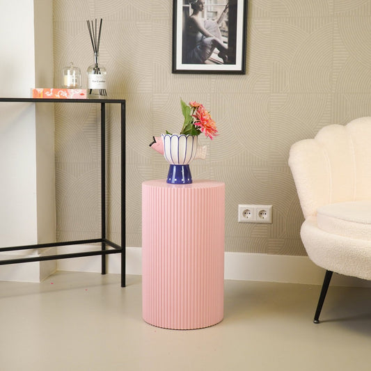 Beistelltisch / Säule Zylinder - MDF - Hellrosa -30x54cm