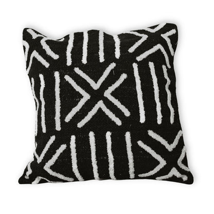 Kissenbezug, handgefertigt – schwarzer Kissenbezug – Boho-Wurfkissen – 40 x 40 / 50 x 50 cm, bestickter Kissenbezug aus Baumwolle BIMA