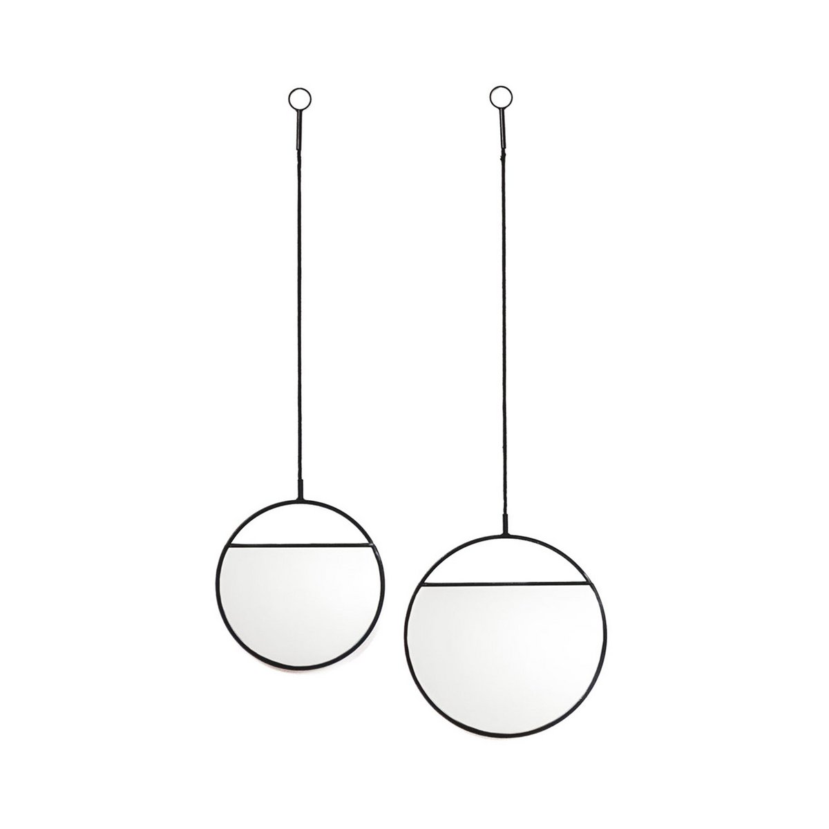Runde Wandspiegel - Metall - Black - 25x90 cm & 30x100 cm