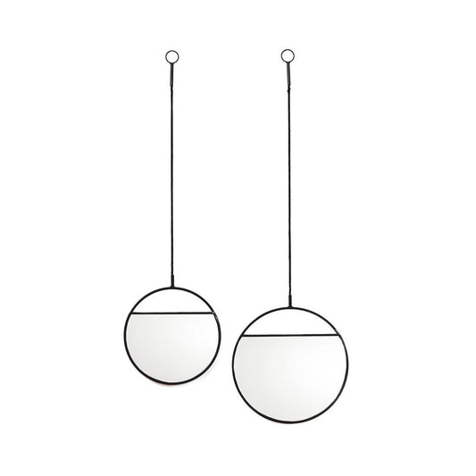 Runde Wandspiegel - Metall - Black - 25x90 cm & 30x100 cm