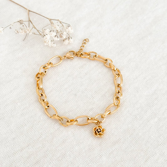 Armband mit Blumenblüte - Gold