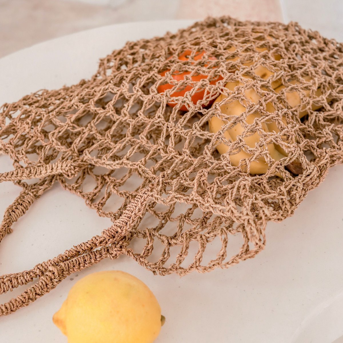 Bast-String-Tasche | Handgewebte wiederverwendbare Einkaufstasche