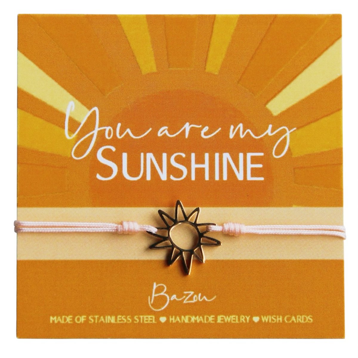Wishcard mit Satinarmband - YOU ARE MY SUNSHINE