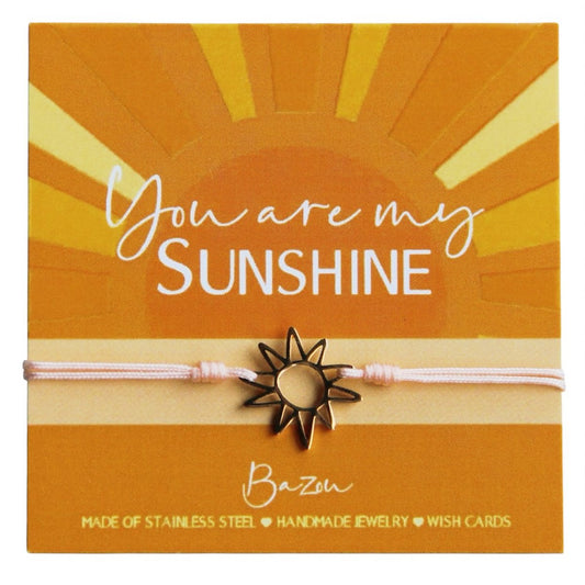 Wishcard mit Satinarmband - YOU ARE MY SUNSHINE