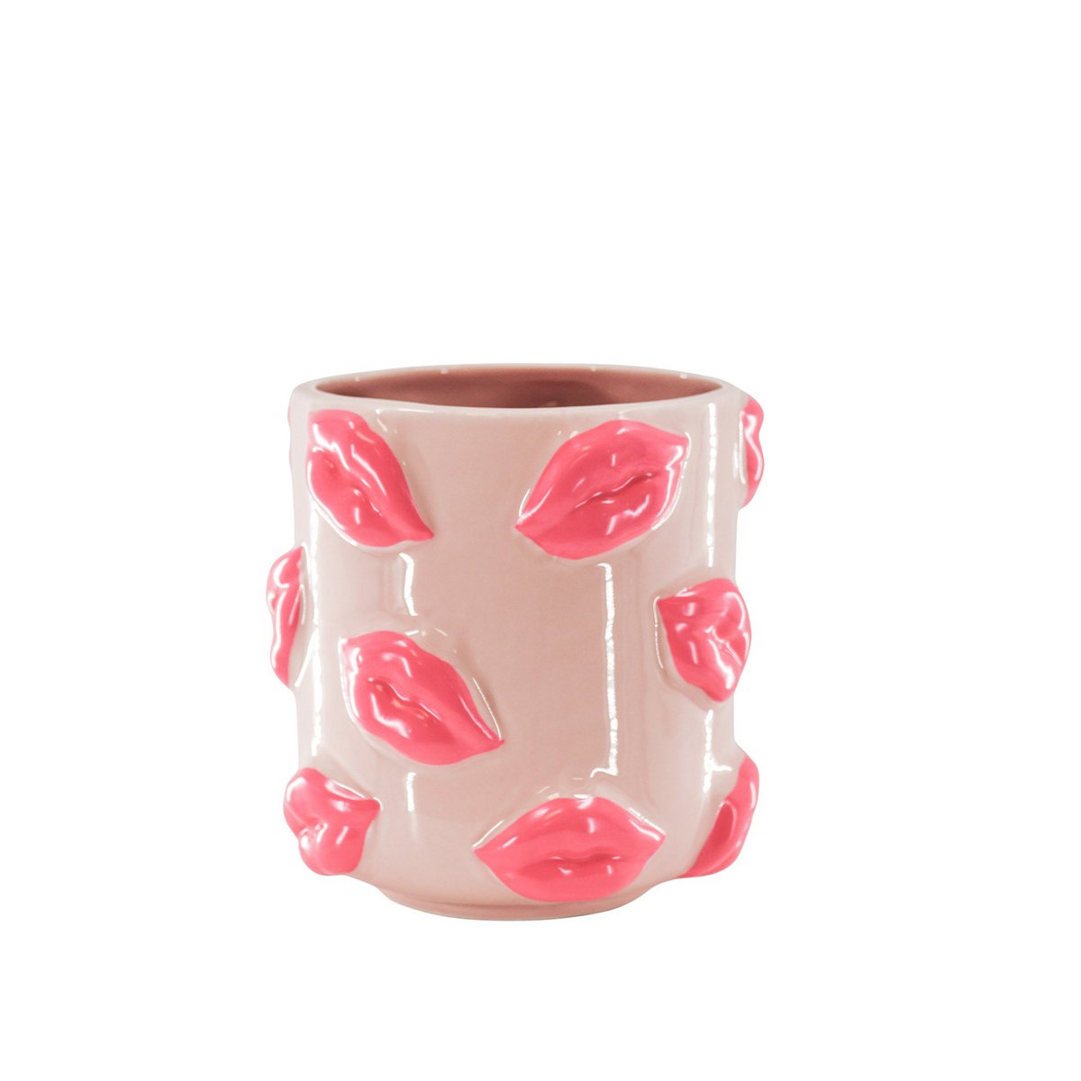 Topf "Kisses" Keramik - Rosa - 17,5x17,5x17,5cm