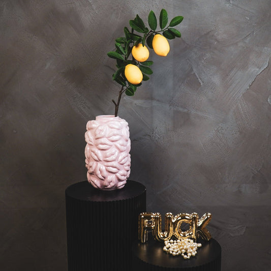 Vase "Kisses" Keramik - Hellrosa - 17x17x27cm